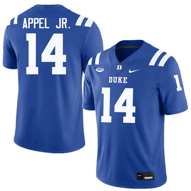 Duke Blue Devils #14 Michael Appel Jr. College Football Jersey Stitched-Blue